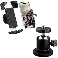 ULIBERMAGNET Motorcycle Magnetic Phone Mount,Heavy Duty Adjustable Magnetic Cell Phone Holder with Security Lock,Magnetic Camera Mounting Base with Mini Ball Head, Super Strong Rubber Coating Neodymiu