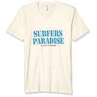 Suntastic Graphic Printed Premium Tops Fitted Sueded Short Sleeve V-Neck T-Shirt