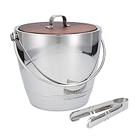 Crafthouse By Fortessa Round Ice Bucket with Tongs Classic Collection, 2 Piece Set