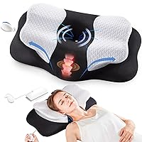 Cervical Memory Foam Pillows, Side Sleeper Pillow for Neck Shoulder Pain Relive Orthopedic Contour Ergonomic Inflatable Height Adjustable Pillow for Back Stomach Side Sleepers with Air Bag
