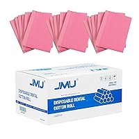 JMU Dental Cotton Rolls 2000pcs Bundle with Pink Dental Bibs
