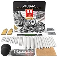 Arteza Drawing Kit for Adults, Set of 35 Sketching Tools and Detailing Accessories, Art Supplies for Professional, Student, and Hobbyist Drawing