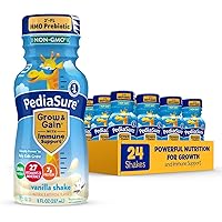 PediaSure Grow & Gain with 2âââ€š¬ââ€ž¢-FL HMO Prebiotic, Kids Nutrition Shake, Vitamins C, E, B1, B2, Non-GMO, Vanilla, Bottle, 8 Fl Oz, 24 Count