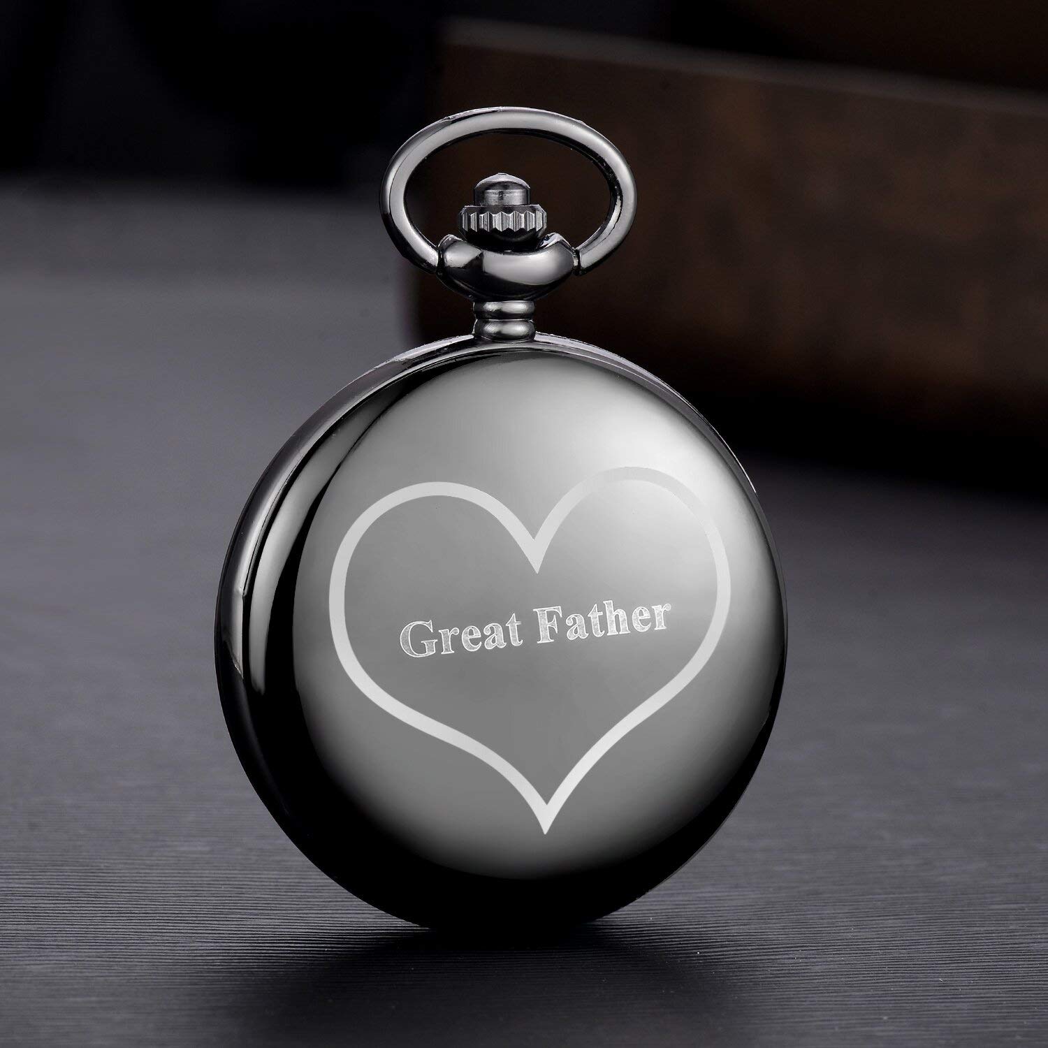 LYMFHCH Personalized Pocket Watch with Chain, Engraved “to My Dad” “I Love You” Used for Fathers Day Birthday Christmas Gifts Pocket Watches