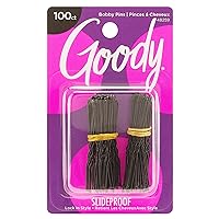 Goody Styling Hair Bobby Pins - 100 Count, Black - Slideproof and Lock-In Place - Suitable for All Hair Types - Pain-Free Hair Accessories for Women and Girls - All Day Comfort