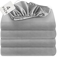 4 Pack Twin Fitted Sheet, Twin Bedding Fitted Sheets Only with Deep Pocket up to 14