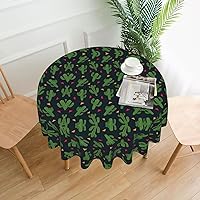 Cactus Art Print Round Tablecloth 60 Inch Table Cloth Circular Table Cover for Dining Kitchen Banquet Dinner