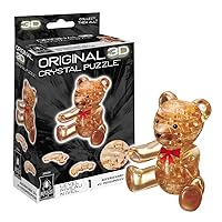 Bepuzzled Original 3D Crystal Puzzle - Teddy Bear - Fun yet challenging brain teaser that will test your skills and imagination, For Ages 12+