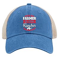 I'm A Farmer Grandpa Rancher Tractor Farm Hat for Women Baseball Caps Low Profile Washed Dad Hats