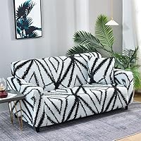 2 Piece Sofa Cover Printed Patter Pattern Sectional Couch Covers No-Slip Universal Sofa Slipcovers Furniture Protector for Kids Pet -AH-1 Seater 90-140cm