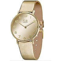ICE-WATCH Women's Analogue Quartz Watch with Leather Strap 14434, Gold, Bracelet
