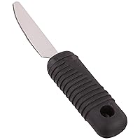 Sammons Preston Sure Grip Knife, Stainless Steel Dinner Knife with Thick Rubber Handle, Comfortable and Easy to Hold Silverware with Grips for Weak Grasp, 8
