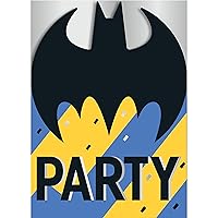 Batman Multicolor Invitations (Pack of 8) - Fun Design Paper Invites for Kids Birthdays & Parties