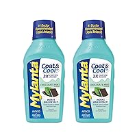 Mylanta Antacid and Gas Relief, Coat & Cool Formula, Chocolate Mint Flavor, 12 Fluid Ounces (Pack of 2)