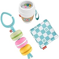 Fisher-Price Baby Bakery Treats Gift Set, 3 Food-Themed Baby Toys and teether for Infants Ages 3 Months and up