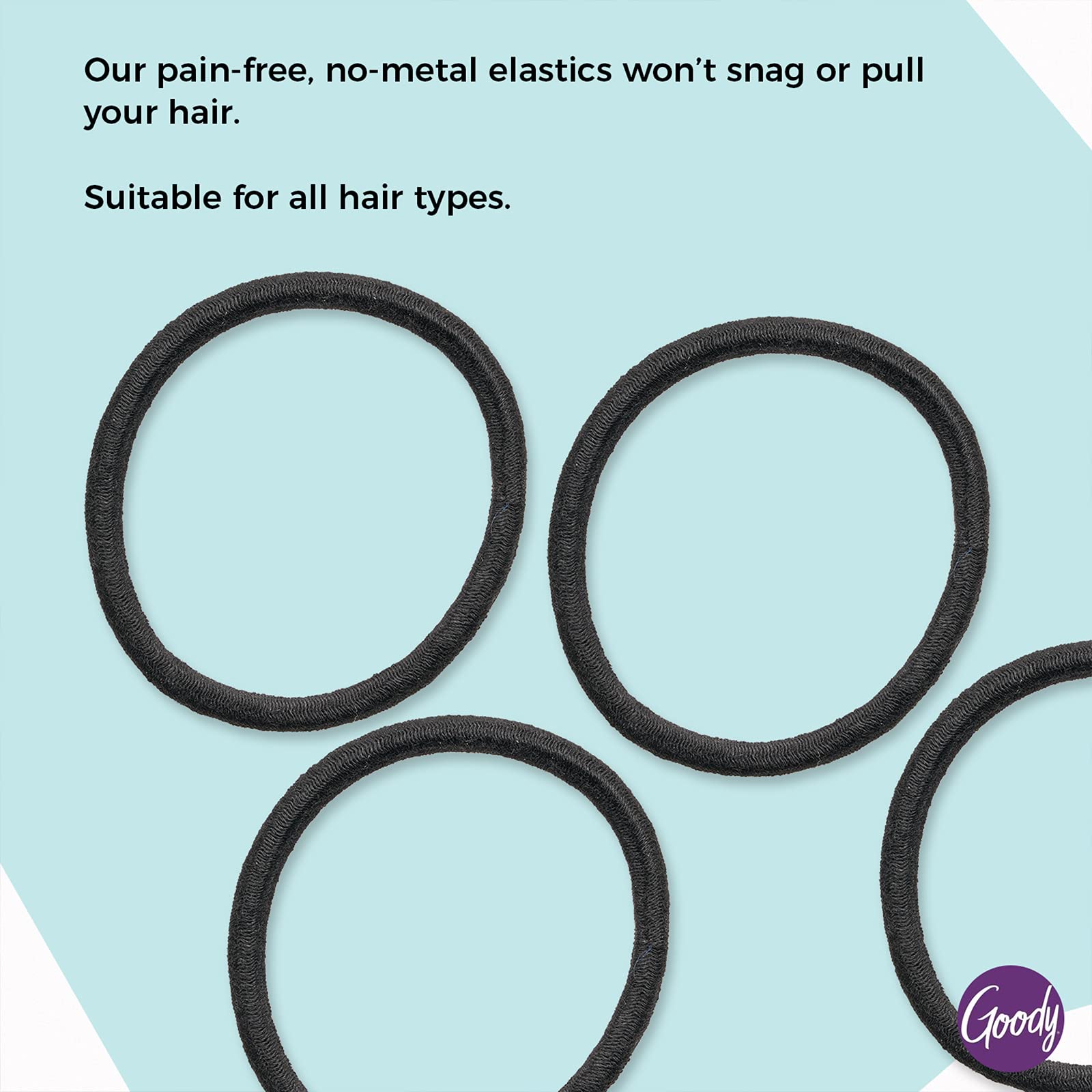 Goody Ouchless Womens Elastic Hair Tie - 30 Count, Black - 4MM for Medium Hair- Hair Accessories for Women Perfect for Long Lasting Braids, Ponytails and More - Pain-Free