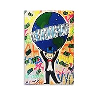 Monopolys Funny Cartoonand Money Poster Decorative Painting Canvas Wall Art Room Posters Office Decorations 12x18inch(30x45cm)