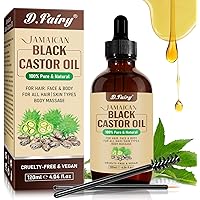 Jamaican Black Castor Oil, 100% Organic Cold Pressed Unrefined Castor oil for Hair Growth, Stimulate Eyelashes & Eyebrows, Dry Skin, Hair Care, Joint & Muscle Care Organic Castor Oil 4.04 oz