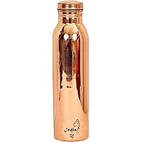 100% Pure Copper Water Bottle 600 ml Joint Free Leak Proof Tumbler Flask Yoga Health Benefits Natural Ayurvedic Water Copper Water Bottle for Drinking