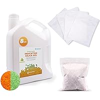 8LBS Premium Indicating Silica Gel Beads (Orange to Green), Reusable Desiccant Dehumidifier with 20pcs Resealable Nonwoven Zip Bags