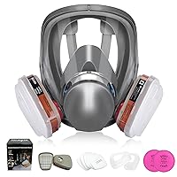 Full Face Respirator Mask with Filters, 17 in1 6800 Reusable Respirator Paint Shield Cover Mask, Ideal for Painting Spray, Epoxy Resin, Car Spraying, Dust, Polishing, Welding, Sanding