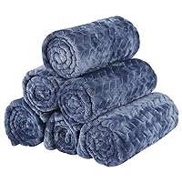 BVAGSS 6 Pack Small Dog Blanket, Super Soft Warm Pet Cover Blankets, Paw Print Puppy Fleece Flannel Blanket for Small Medium Dogs and Cats MW003