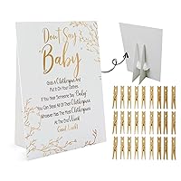 Don't Say Baby Game, One 8x10 Sign Equipped Standing Rack, 50 Mini Clothespins, Baby Shower Games, Gender Reveal Games, Baby Shower Decoration, Gender Neutral, NB005