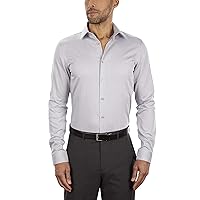 Calvin Klein Men's Dress Shirt Slim Fit Non-iron Herringbone