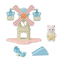 Calico Critters Baby Windmill Park, Dollhouse Playset with Persian Cat Figure Included includes windmill with swing, slide, seesaw and figure Medium