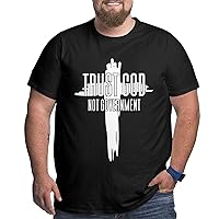 Trusts God Not The Government T-Shirt Mens Fashion Tees Big Size Short Sleeve Workout Cotton T