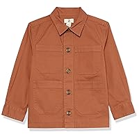Amazon Essentials Boys' Cotton-Blend Utility Long Sleeve Shirt (Previously Amazon Aware)