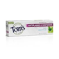 FluorideFree Antiplaque & Whitening Natural Toothpaste Spearmint, 9.4 Ounce (Pack of 2)