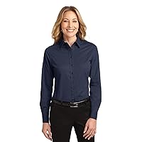 Port Authority Ladies Long Sleeve Easy Care Shirt, Navy, 6XL