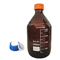MBT-05L4 Borosilicate Glass 5000ml/5L Amber Brown Round Media Storage Bottle Reagent Bottle With 4-Hole Mobile Phase Cap GL45