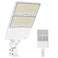 320W LED Parking Lot Light, UL Listed 44800Lm 5000K IP65 Commercial Street Lights Outdoor Area Lighting with Dusk to Dawn Photocell 100-277V Shoebox Lights for Roadway, Sports Fields,White