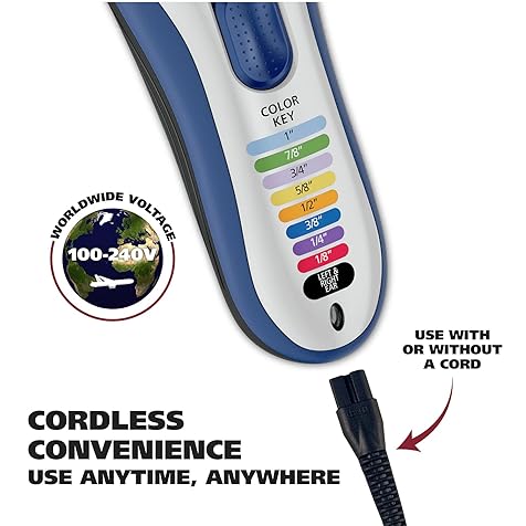 Wahl Color Pro Cordless Rechargeable Hair Clipper & Trimmer – Easy Color-Coded Guide Combs - for Men, Women, & Children – Model 9649P