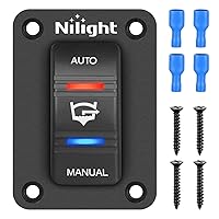 Nilight Auto Manual Rocker Switch Bilge Pump Switch Panel with LED 4 Pin On Off ON SPDT switches 20A/12V 10A/24V Switch for Marine Boat Yacht Caravan Fishing Boat Vessel RV Camper, 2 Years Warranty
