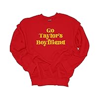 Womens Funny Sweatshirt Go Taylor's Boyfriend Script Kelce Football Cozy Crewneck Sweatshirt
