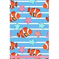 Notebook: Clown Fish Notebook Journal For Teens and Adults | 120 Pages | Grey Lines | Glossy Cover | 6 x 9 In