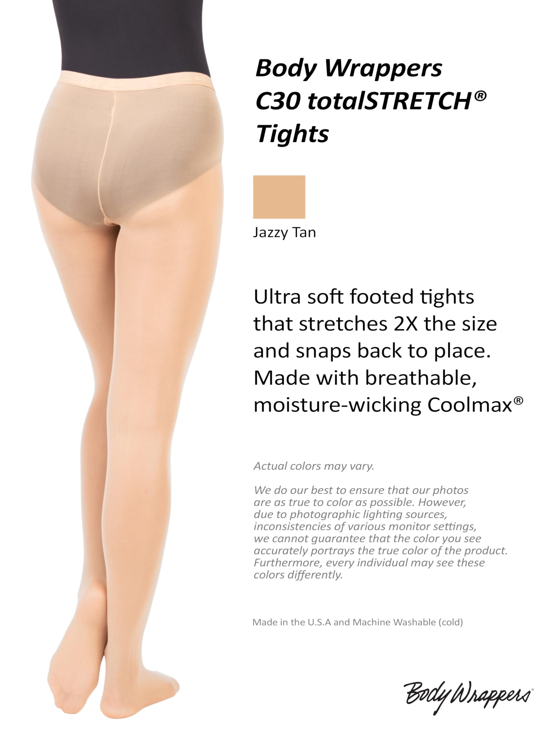 Body Wrappers C30 Girls Total Stretch Footed Tights