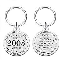 SOUSYOKYO Birthday Gifts for Women Men 2024, Make America Great Birthday Keychain for Most Year Old Present Bday Gift Ideas