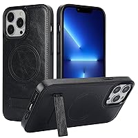 Leather case for iPhone 15 Pro Max case, case with Stand Compatible with Shockproof Cases for iPhone 13, 14, 15 Series (iPhone 15,Black)