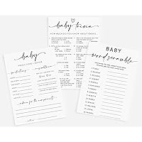 All Ewired Up 150 Piece Minimalist Baby Shower Games for 50 Guests, Trivia, Predictions & Advice, Word Scramble, Thick Card Stock