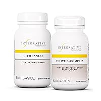 Integrative Therapeutics Bundle with Active B-Complex, 60 Capsules - Support Energy Metabolism with 8 B-Vitamins* - & L-Theanine, 60 Capsules - Support a Relaxed State*
