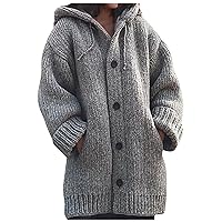 Sweaters for Women 2023 Trendy Fall Winter Solid Color Long Sleeve Shawl Loose Cardigan Knitted Sweater with Pockets