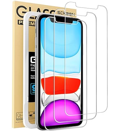 Mkeke Compatible with iPhone 11 Screen Protector for iPhone XR Screen Protector, Tempered Glass Film for Apple iPhone 11 and iPhone XR, 3-Pack Clear