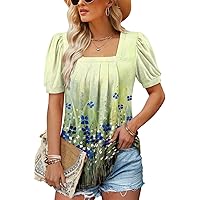 BETTE BOUTIK women's clothing womens dress tops plus size shirts puff sleeve t shirt womens puff sleeve Blue Orchid 3X-Large