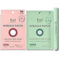Rael Miracle Bundle - Invisible Spot Cover (96 Count), Miracle Clear Soothing Spot Gel (0.14oz), Microcrystal Spot Cover (9 Count)