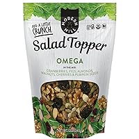 Omega Mixed Salad Topper By Gourmet Nut - Dried Cranberries, Figs, Roasted Sliced Almonds, Walnuts, Cherries & Pumpkin Seeds - Gluten Free, Kosher, Vegan Snack Mix - 12 oz Resealable Bag