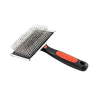 Paw Brothers Extra Long Pin Flat Slicker Brush for Dogs, Professional Grade, Removes Loose Fur and Tangles, Tuffer Than Tangles, Removes Undercoat, Dog Grooming Brush, Ergonomic Handle, Large